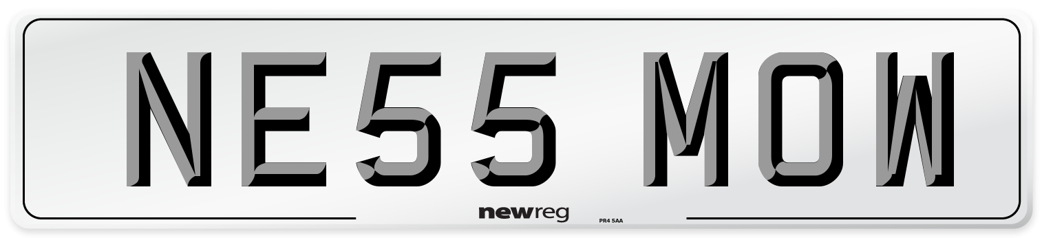 NE55 MOW Number Plate from New Reg